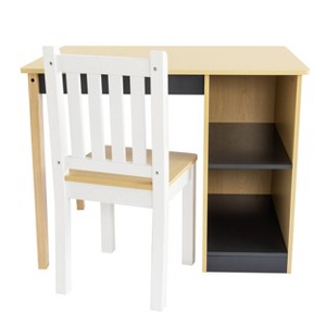Humble Crew Kids' Toddler Desk & Chair Set Natural Wood: MDF Frame, Rectangle Table, 3+ Years, 2-Piece Set - 1 of 4