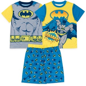 DC Comics Justice League Batman Pajama Shirts and Shorts Blue / Yellow  - 1 of 4