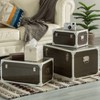 Vintiquewise Faux Leather Storage Trunk Set of 3 - 2 of 4