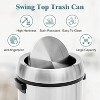 17 Gallon Trash Can, Round Waste Container with Handle, Commercial Grade Stainless Steel Recycling Bin for Kitchen, Office, Outdoor - 2 of 4
