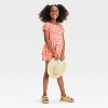 Zenzi Girls' Short Sleeve Floral Chiffon Jumper Dress - Ivory - 3 of 3