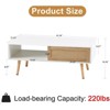 ALEXOUN 41.3 Inch Coffee Table with Storage & Sliding PE Rattan Door, Solid Wood Legs,for Living Room, Apartment - 3 of 4
