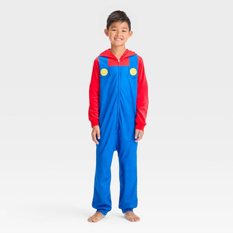 Boys&#39; Super Mario Uniform Union Suit - Red/Blue, 3 of 4
