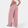 Coolmee Women Casual High Waisted Straight-Leg Cotton Wide Leg Pants Flowy Business Work Loose Pants With Pockets - 3 of 4