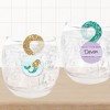 Big Dot of Happiness Let’s Be Mermaids - Baby Shower or Birthday Party Paper Beverage Markers for Glasses - Drink Tags - Set of 24 - 3 of 4