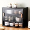 YIYIBYUS Kitchen Black Storage Cabinet Living Room Organizer Rack - 2 of 4