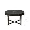 FONTOI Octagonal Coffee Table with Cross Metal Legs, Floor Mount Side Table for Living Room Bedroom Office, Black, 29.13"*17.72"*29.13" - 3 of 4