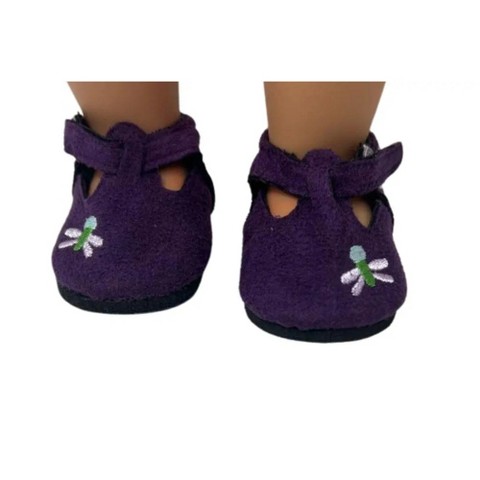 Детская кукла Doll Clothes Superstore Purple Velvetten Doll Shoes, цвет: Фиолетовый