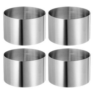 Unique Bargains Stainless Steel Seamless Nonstick Mirror Coating Round Cake Ring 4 Pcs - 1 of 4
