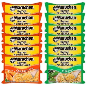 Maruchan Ramen Instant Noodle Soup Variety, 2 Flavors - 6 Packs Chicken & 6 Packs Chili, 3 Ounce Single Servings - 1 of 1