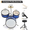 3 Piece Drum Set – Beginner Junior Drum Kit with Tom-Toms, Snare, Bass Drum - 3 of 4