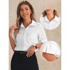 Allegra K Women's Stand Up Collar Half Sleeve Button Down Slim Fit Basic Work Shirts - 2 of 4