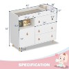 FUFU&GAGA Baby Changing Table Storage Cabinet With Leather Pulls Large Worktop Table Three Large Drawers Plenty of Storage Space - 2 of 4