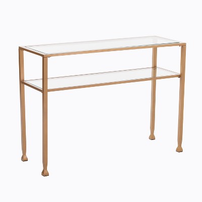 Jamel Metal Glass Console Table Gold