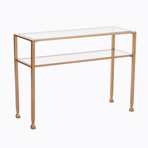 Jamel Metal Glass Console Table Gold, Target Furniture Sofa Tables