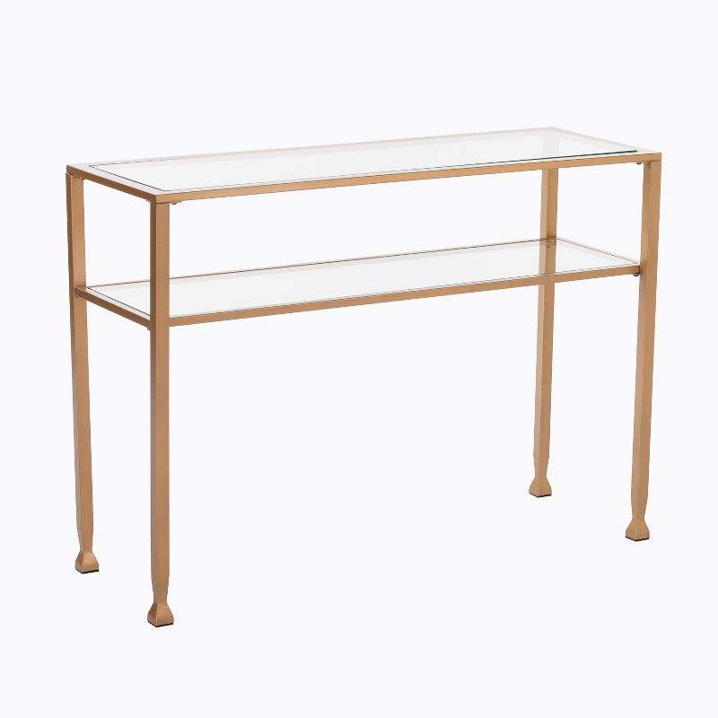 Jamel Metal/Glass Console Table Gold - Aiden Lane, 1 of 9