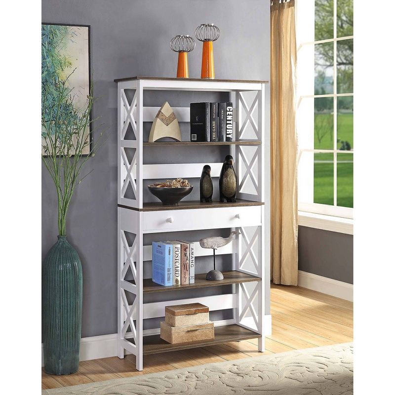 59.75" Breighton Home Xavier 5-Shelf Bookcase with Drawer, 3 of 8