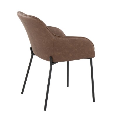 24" Daniella Espresso Faux Leather & Metal Dining Chair Set