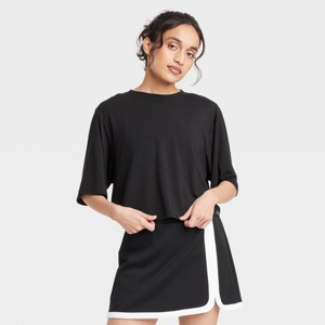 Women's Boxy Cropped Short Sleeve Top - JoyLab™ - 1 of 4