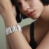 SOHI Women's Metallic Silver Metallic Chunky Bracelet - 3 of 4