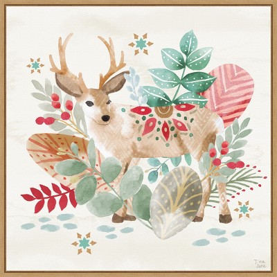 Amanti Art Snowy Critters III by Dina June Canvas Wall Art Print Framed 22-in. x 22-in.