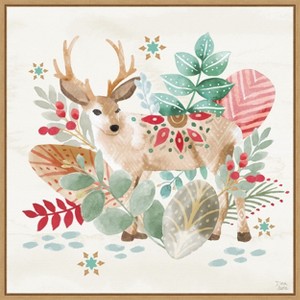 Amanti Art Snowy Critters III by Dina June Canvas Wall Art Print Framed 22-in. x 22-in. - 1 of 4