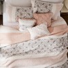 Sapphtopaz 6 Piece Bedding Quilt Set Floral Print Pattern Contrasting Colors Reversible Quilt Set with Throw Pillows - 4 of 4