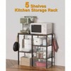 4 - Tier Kitchen Microwave Oven Stand Adjustable Coffee Bar Station Small Appliance Baker's Rack with 4 Hooks 5 Storage - 3 of 4