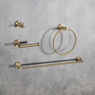 Freya Brushed Gold 4-Piece Stainless Steel Bathroom Hardware Set