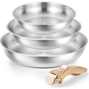 KOCH SYSTEME CS Stainless Steel Pan Set, Stainless Steel Frying Pans with Stylish Removable Handles,Induction Compatible Skillets - 1 of 4