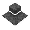 Syemin Carpet Tiles 44pcs Stone Texture Patio Deck Tiles, DIY Module Tiles Floor Tile for Porch Poolside Balcony Backyard, Gray, 12"*12"*0.8" - 2 of 4