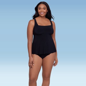Trimshaper Women's Maddie Square Neck Tankini Swimsuit Top - 1 of 3