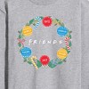 Men's Friends Wreath Long Sleeve Graphic T-Shirt - Athletic Heather - Large - 2 of 4