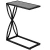 Vynxaria Contemporary C-Shaped Accent Table, Grey Laminate, Black Metal, 10.25" L x 18.25" W x 25.25" H - 3 of 4