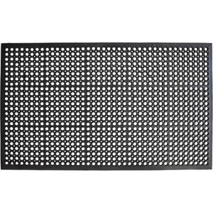 HomeRoots 36" X 36" Black Geo Circles Outdoor Rubber Door Mat - 1 of 4