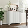 Modern Coffee Bar Cabinet Farmhouse Cabinet with Fluted Doors Sideboard Buffet Cabinet with Adjustable Shelves for Kitchen Dining Room Living Room - 2 of 4