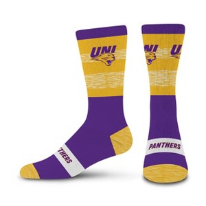 NCAA Northern Iowa Panthers Mixer Crew Socks: Cushioned Heel & Toe, Knit Fabric - 1 of 3