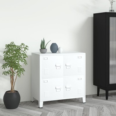 vidaXL Industrial Storage Chest White 29.5"x15.7"x31.5" Steel