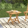 Tangkula 2 PCS Outdoor Folding Side Table Acacia Wood End Table Square Patio Bistro Table - 2 of 4