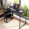 Folding Desk Writing Computer Desk with Storage Shelf,Spaces Saving Writing Sturdy Table No Assembly Needed - 2 of 4