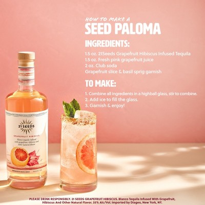 21 Seeds Grapefruit Hibiscus Infused Blanco Tequila - 750ml Bottle