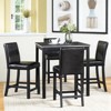 Mshliw 5-Piece Counter Height Dining Set with Square Table & 4 Upholstered Chairs, Solid Wood Frame, Crystal-Trim Table for Kitchen & Dining Room - 2 of 4