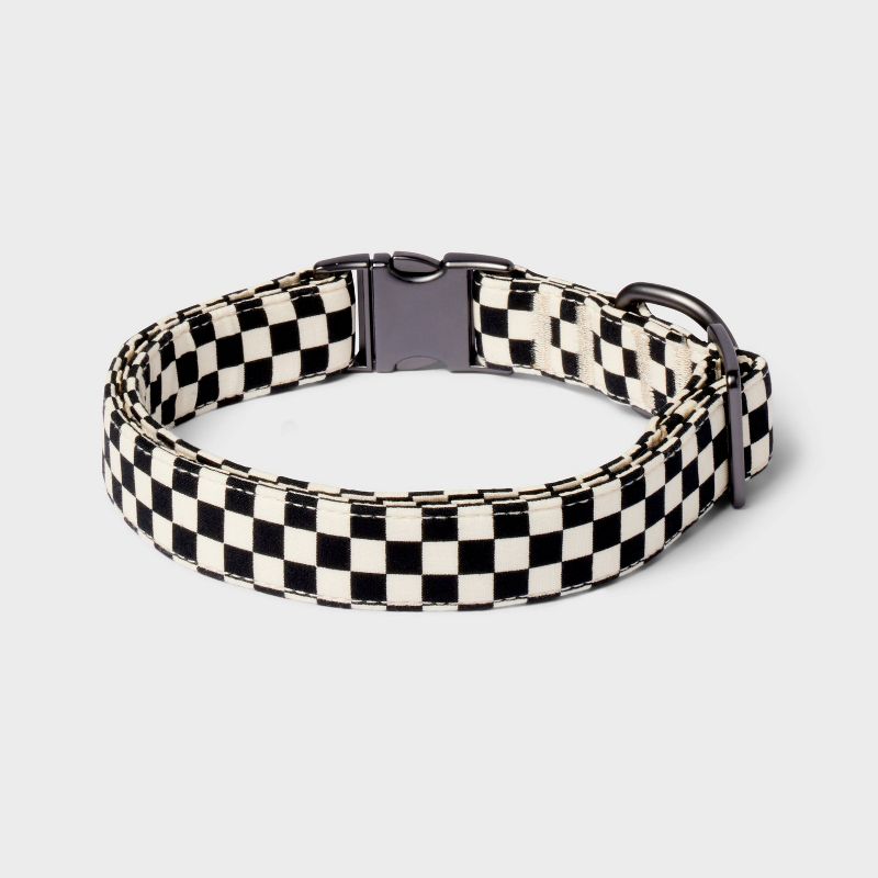 Checkerboard Dog Fashion Adjustable Collar - L - Black/White - Boots &#38; Barkley&#8482;, 4 of 6