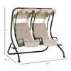 Modern 2-Seater Outdoor Patio Swing Chair, Porch Seats with Cup Holder and Removeable Canopy - 3 of 4