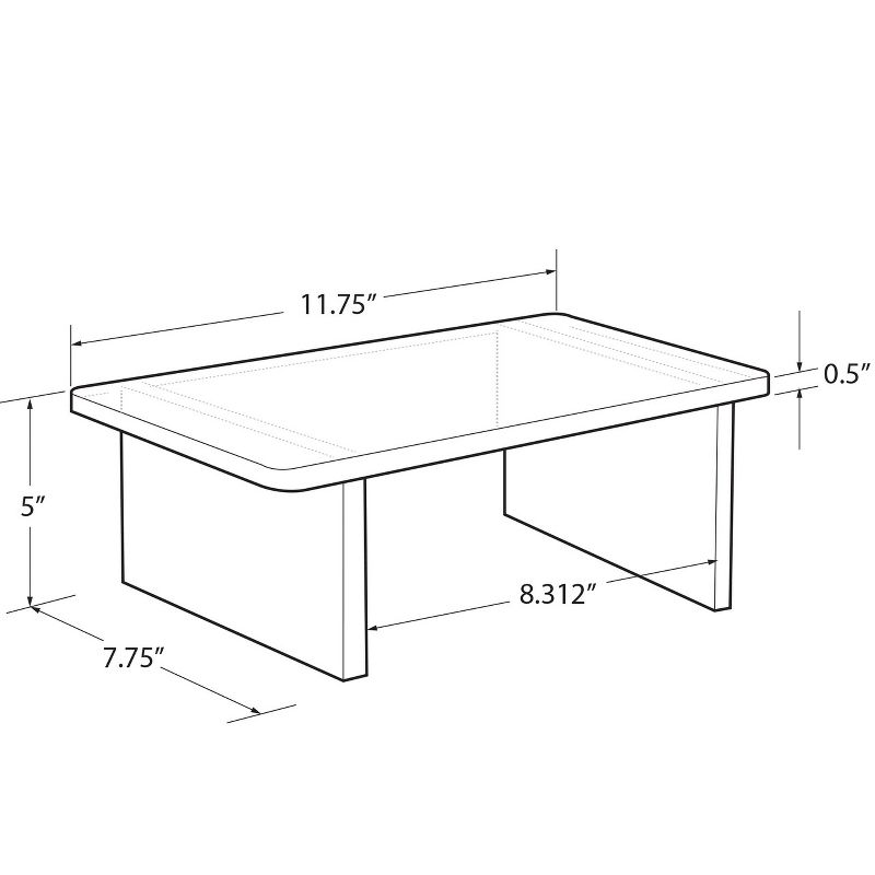Azar Displays Clear Acrylic 11.75"W x 7.75"D x 5"H 1/2" Thick Deluxe Riser w/Bumpers, 4 of 8
