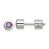 Chisel Stainless Steel Polished Purple Cubic Zirconia February Birthstone Stud Earrings - 2 of 4