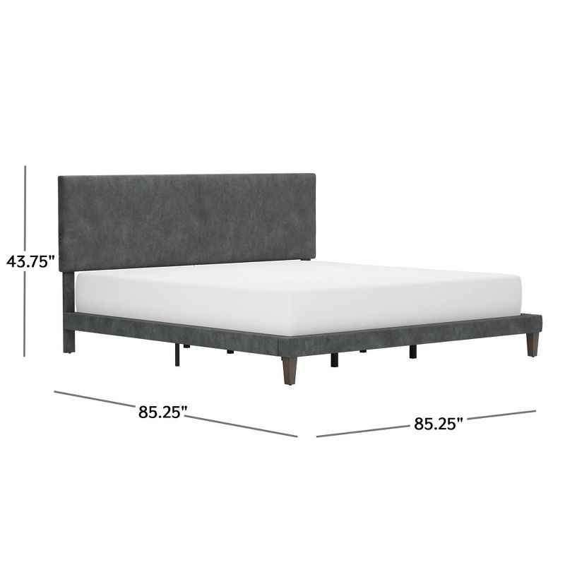 Muellen Upholstered Platform Bed with 2 Dual USB Ports Graphite Gray Vinyl - Hillsdale Furniture, 4 of 16