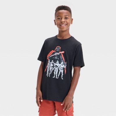 Boys' Darth Vader and Stormtrooper Short Sleeve Graphic T-Shirt - Black