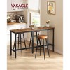 Narrow Industrial Bar Table for Small Spaces, 15.7x63 Inch Kitchen Dining Table with Sturdy Metal Frame, Rustic Brown and Black - 2 of 4