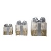 Transpac Metal 12.99 in. Multicolor Christmas Light Up Gift Decor Set of 3 - 2 of 4